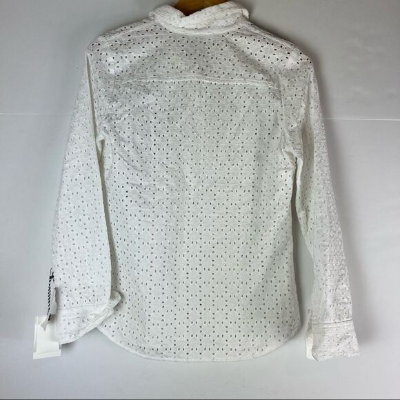 1901 • Button Front Cotton Eyelet Shirt • Size XS - Picture 3 of 9